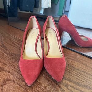 Michael Kors burgundy suede pumps